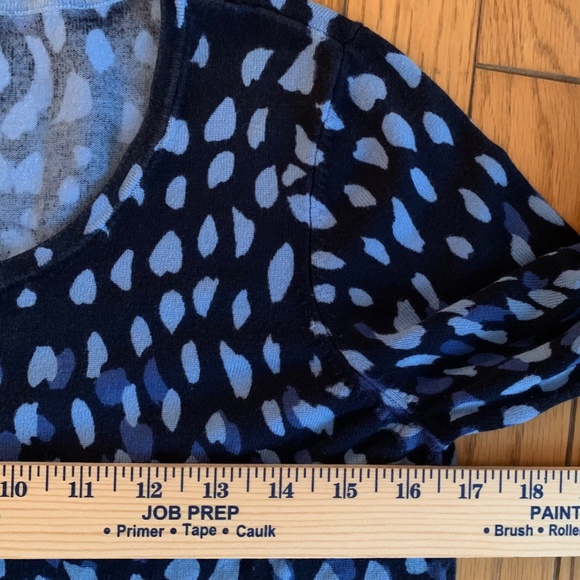 CHICOS Pullover Sweater Women Small Blue Polka Dots Rayon Blend ombre classic - Picture 6 of 9